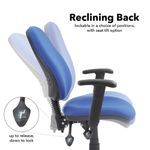 Vantage 200 3 lever asynchro operators chair with adjustable arms - blue