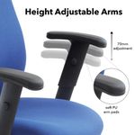 Vantage 200 3 lever asynchro operators chair with adjustable arms - blue