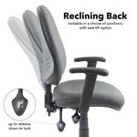 Vantage 200 3 lever asynchro operators chair with adjustable arms - charcoal