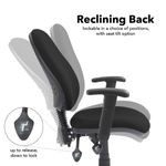 Vantage 200 3 lever asynchro operators chair with adjustable arms - black