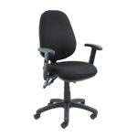 Vantage 200 3 lever asynchro operators chair with adjustable arms - black