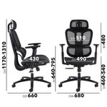 Zala mesh back operator chair with headrest and black mesh seat