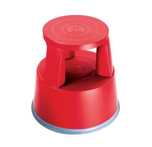 2Work Plastic Step Stool with Non-Slip Rubber Base 430mm Red 2W04999