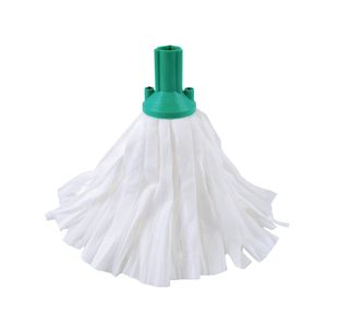 2Work Big White Mop Head Green Pack of 10 2W10498