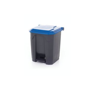2Work Pedal Bin with Coloured Lid 30L Grey/Blue 370x380x455mm 2W10767
