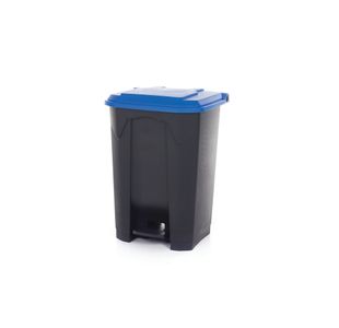 2Work Pedal Bin with Coloured Lid 80L Grey/Blue 410x470x670mm 2W10775