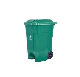 2Work Wheelie Bin with Foot Pedal 70 Litre Dark Green 2W10784