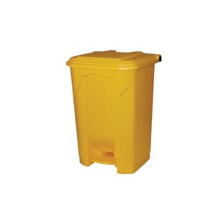 2Work Pedal Bin 80 Litre 410x470x670mm Yellow 2W10785