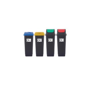 2Work Recycling Bins 65 Litre Assorted Pack of 4 2W10790