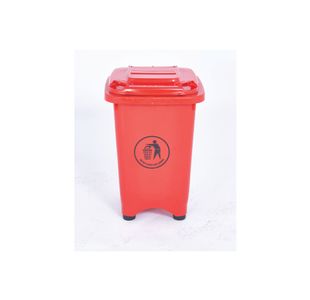 2Work Static Bin with Feet 50 Litre Red 2W10795