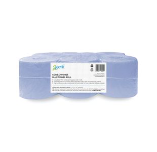 2Work 2-Ply Hand Towel Roll 175m Embossed Blue Pack of 6 2W10825