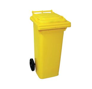 2Work Wheelie Bin 80 Litre Yellow 2W10857
