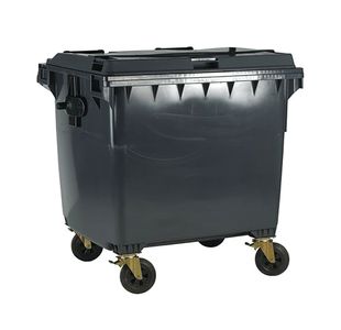 2Work Wheelie Bin 1100 Litre with Flat Lid Grey 2W10859