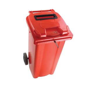 2Work Wheelie Bin Waste Slot Lid 120 Litre Red 2W10874
