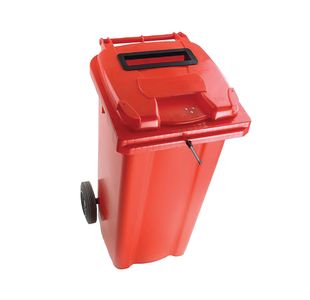 2Work Wheelie Bin Waste Slot Lid 240 Litre Red 2W10883