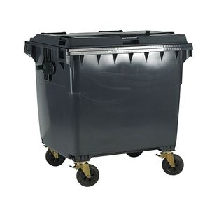 2Work Wheelie Bin 660 Litre with Lockable Lid Grey 2W10889
