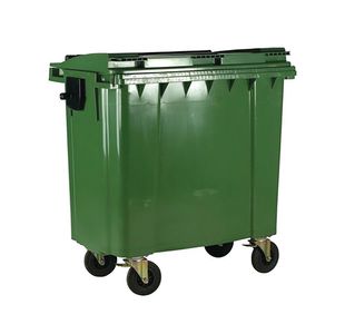 2Work Wheelie Bin 770 Litre with Lockable Lid Green 2W10892