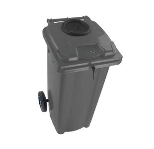 2Work Wheelie Bin 360 Litre with Bottle Bank and Lock Grey 2W10934