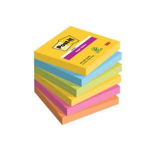 Post-it Super Sticky Notes 76x76mm 90 Sheets Carnival (Pack of 6) 654-6SS-CARN
