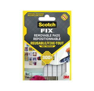 Scotch-Fix Removable Double Sided Adhesive Pads 11x15mm (Pack of 36) 7100263372