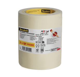 Scotch Classic Masking Tape 48mmx50m (Pack of 3) 7100333295