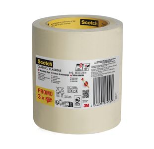 Scotch Classic Masking Tape 36mm x 50m (Pack of 3) 7100334057