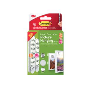 Command Picture Hanging Strips 12 Pairs Large + Extra Large White (Pack of 24) 7100336386