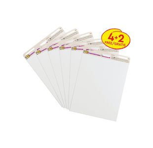 Post-it Super Sticky Meeting Charts 4+2 White Pack of 6 7100400570
