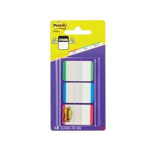 Post-it Strong Index Coloured Tips Red/Green/Blue (Pack of 66) 686L-GBR