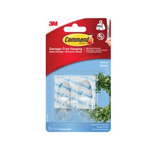 Command Medium Clear Hooks With Clear Strips (Pack of 2) 7100248305