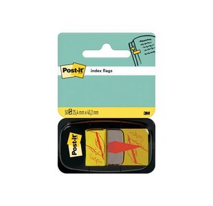 Post-it Index Tabs Sign Here Yellow 25mm 50 Flags + Dispenser 680-31