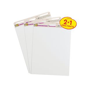 Post-it Super Sticky Meeting Charts 2+1 White Pack of 3 7100408616