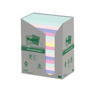 Post-it Recycled Ast Colour 76x127mm 100 Sheet (Pack of 16) 7100259665