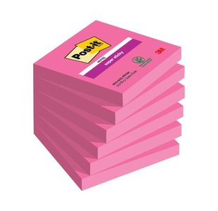 Post-it Notes Super Sticky 76x76mm Fuchsia 90 Sheets (Pack of 6) 654-6SS-PNK-EU