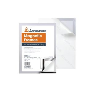 Announce Magnetic Frame A4 Silver (Pack of 2) AA01840