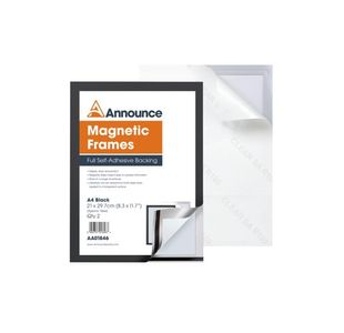 Announce Magnetic Frame A4 Black (Pack of 2) AA01846