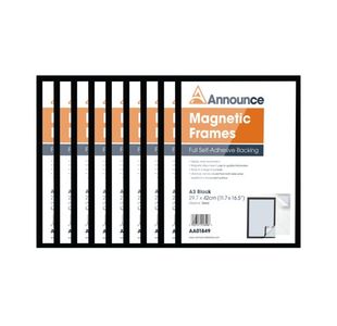Announce Magnetic Frame A3 Black (Pack of 10) AA01851