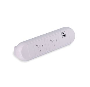 5 Star On Desk Power Module 2xUK Socket 1xUSB A+C PD/QC Charger 2m Lead White 20000015