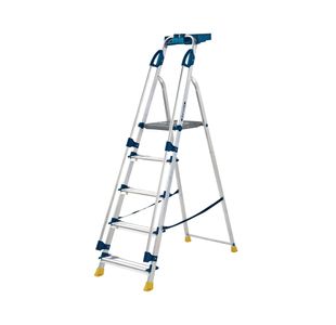 Werner Workstation 5 Tread Stepladder Twin Handrails Blue 7050518L
