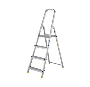 Werner 4 Tread Stepladder with High Handrail Aluminium 7400418L