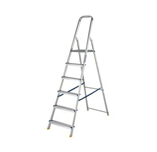 Werner 6 Tread Stepladder with High Handrail Aluminium 7400618L