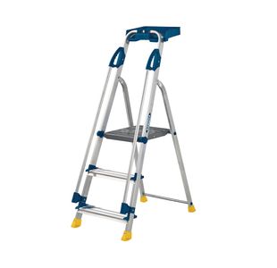 Werner Workstation 3 Tread Stepladder Twin Handrails Blue 7050318L