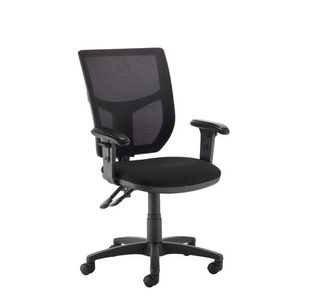 Altino mesh back PCB operator chair with adjustable arms - black