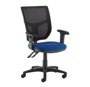 Altino mesh back PCB operator chair with adjustable arms - blue