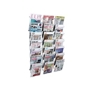 Alba Wall Mounted 7Tier 21-Pocket Literature Holder A4 Chrome DDFIL21M