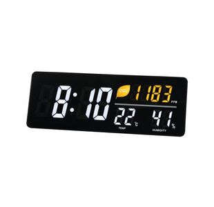 Alba LED Wall Clock With CO2 Level Temperature Humidity Sensor Black HORDGTL CO2
