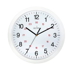 Acctim Metro 24 Hour Plastic Wall Clock 300mm White 21162