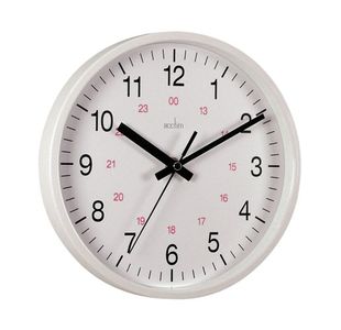 Acctim Metro 24 Hour Plastic Wall Clock 355mm White 21202