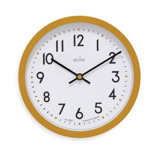 Acctim Elstow Small Office Wall Clock Yellow 20cm 22841