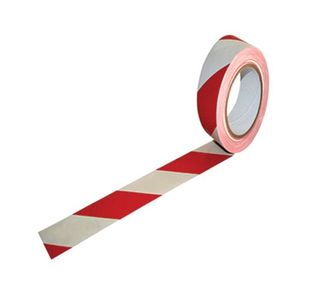 Vinyl Hazard Tape White/Red 50mmx33m (Pack of 24) 623366